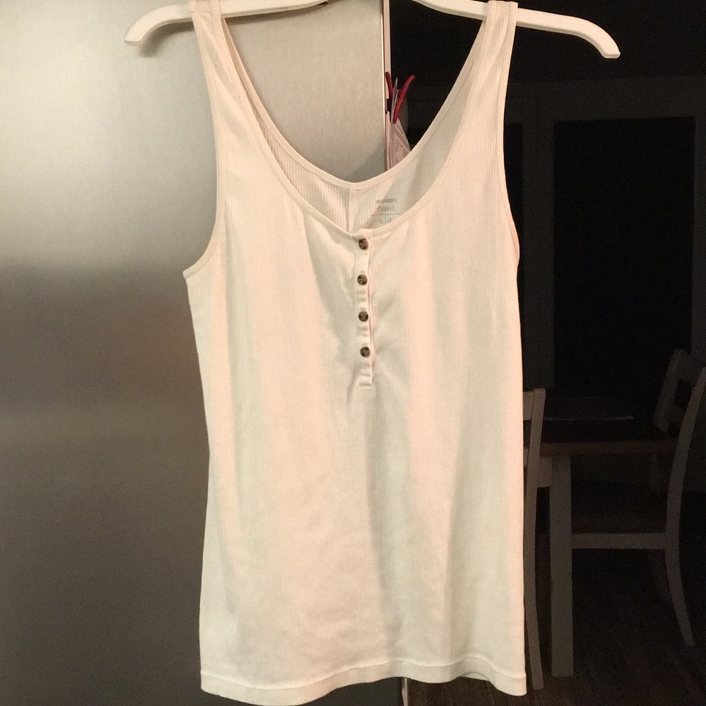 Cream Ribbed Tank Top